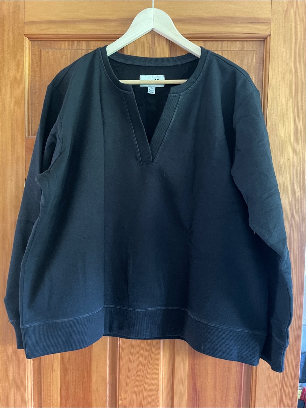 Wool& Women’s Mika Split Neck Sweatshirt Black XL
